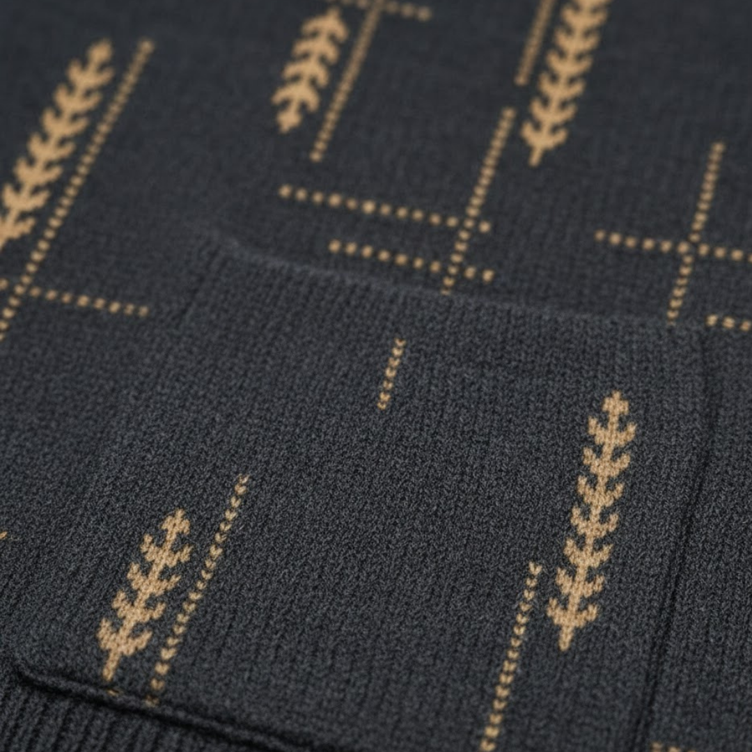 Men Knit Cardigan Heritage Pattern Autumn Winter