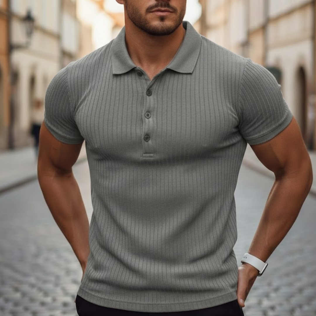 Polo homme à manches courtes en maille coupe ajustée polyester