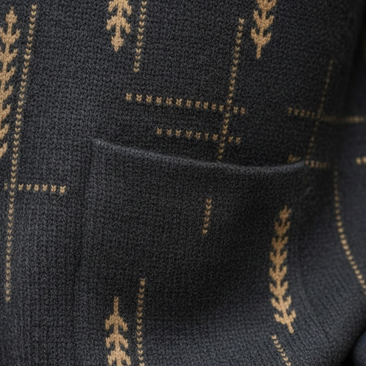 Men Knit Cardigan Heritage Pattern Autumn Winter