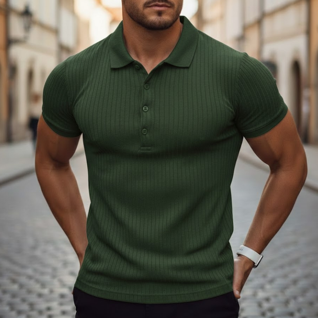 Polo homme à manches courtes en maille coupe ajustée polyester