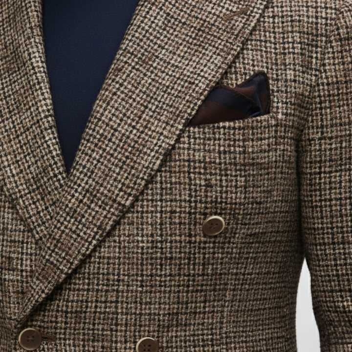 Veste croisée à carreaux pour homme
