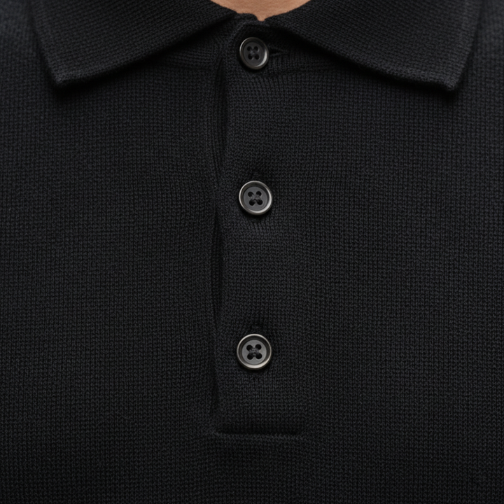 Men’s Knit Polo Shirt Longsleeve