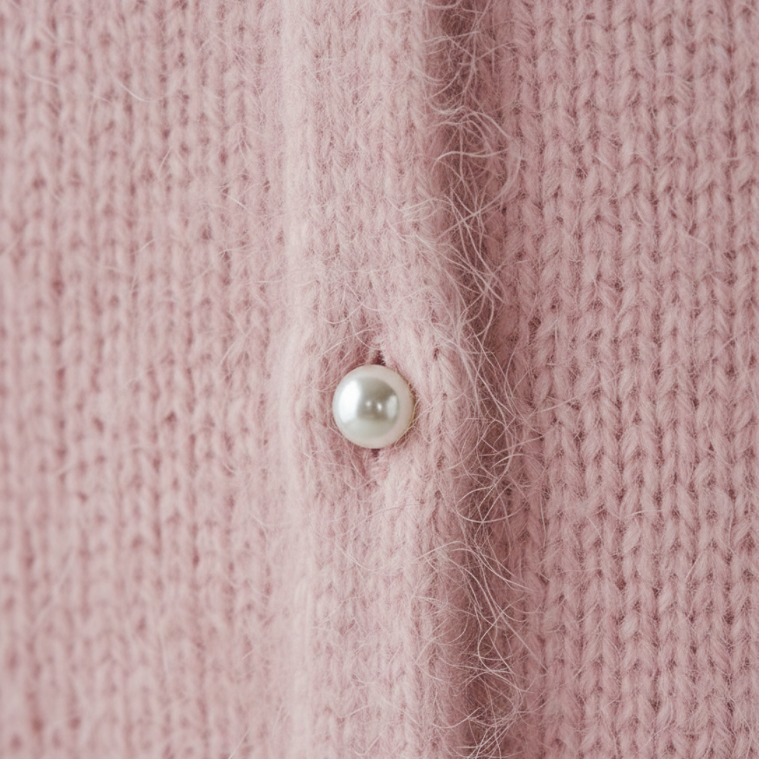 Knit Midi Dress Fuzzy V Neck Side Slit Long Sleeve Women