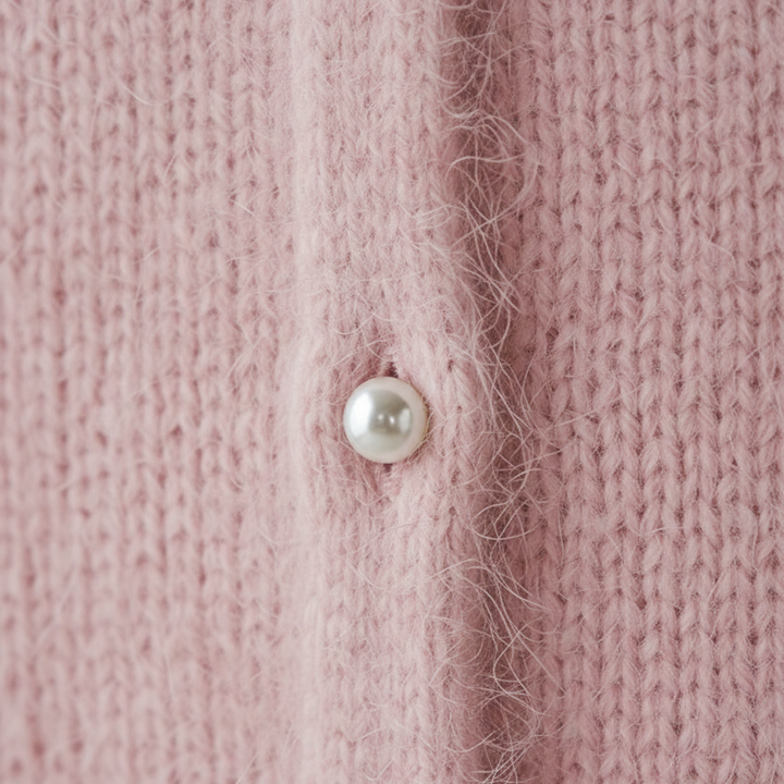 Knit Midi Dress Fuzzy V Neck Side Slit Long Sleeve Women