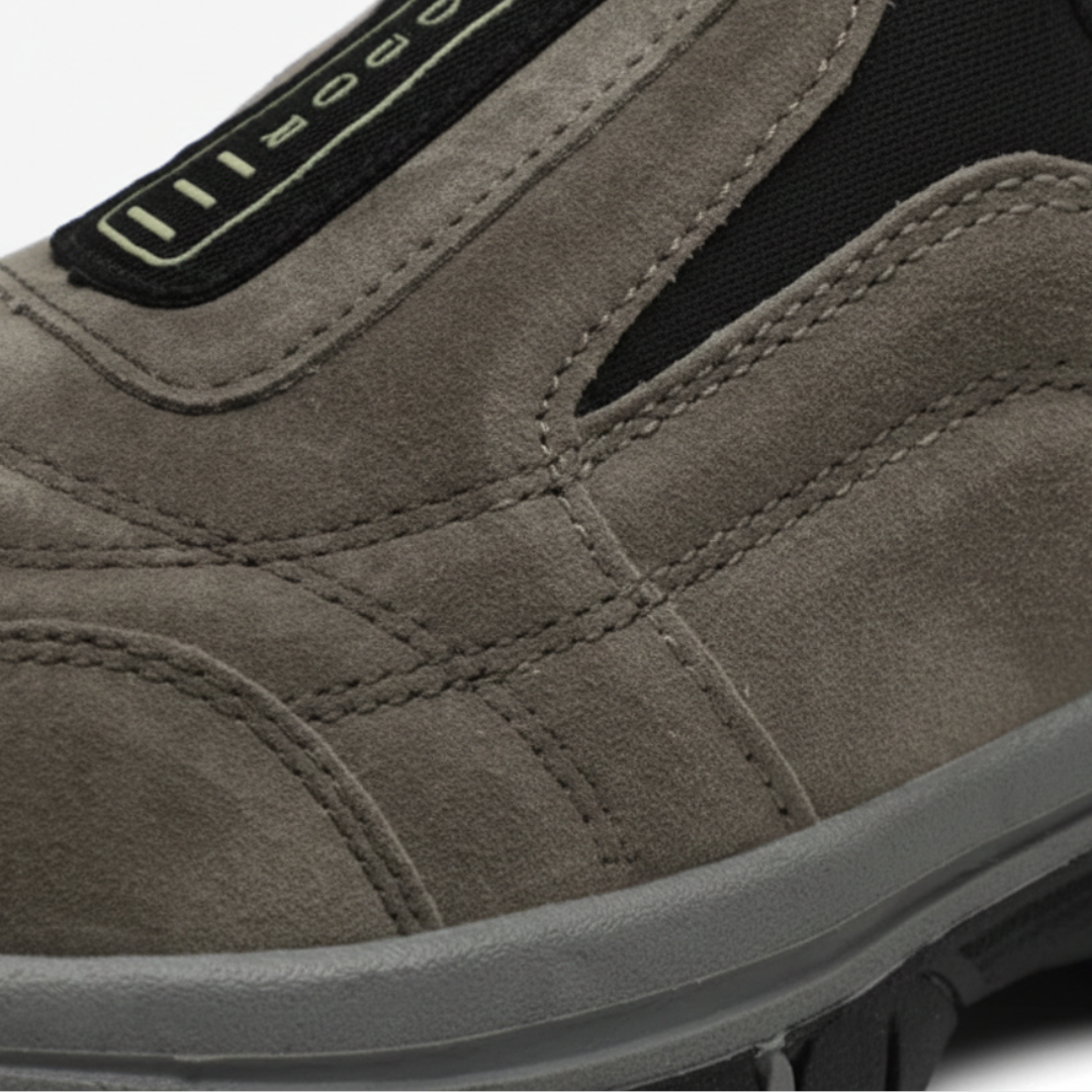 Chaussures de marche à enfiler pour hommes en daim synthétique orthopédique