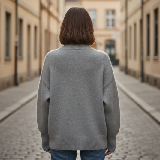Pull à col roulé en maille oversize pour femme hiver