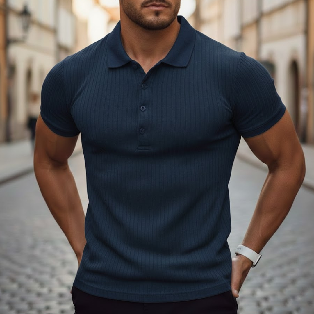 Polo homme à manches courtes en maille coupe ajustée polyester