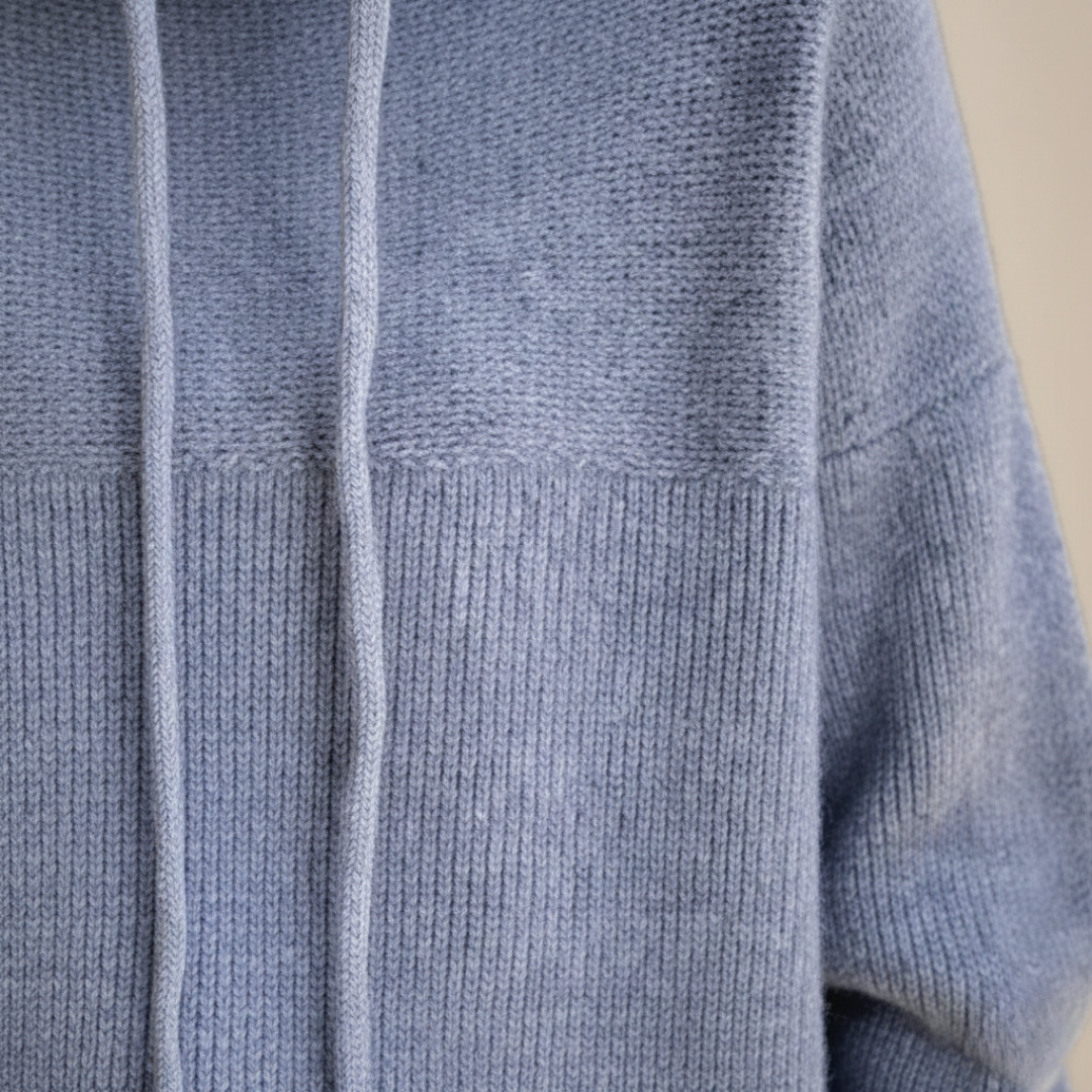 Pull à capuche tricoté à cordon côtelé surdimensionné pour femmes