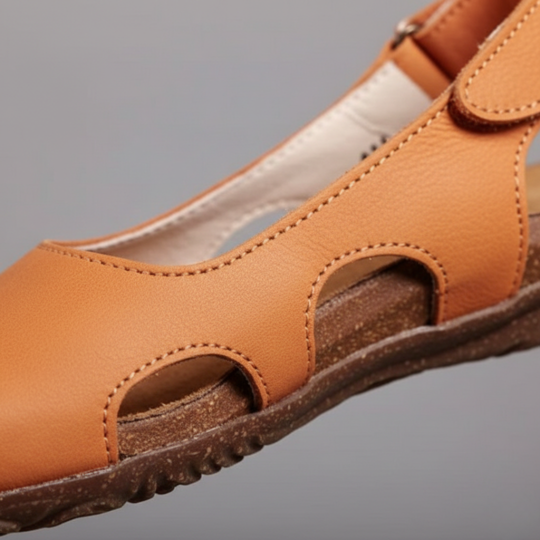 Sandalias ortopédicas para mujer con puntera cerrada y talón descubierto