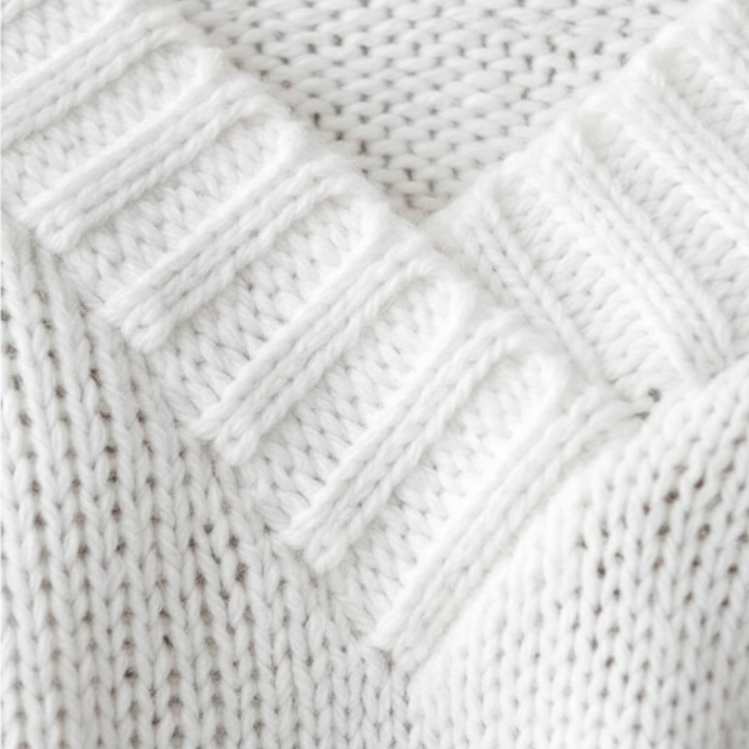 Sweater V-Neck Ribbed Knit Long Sleeve Womens