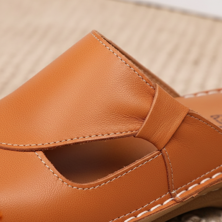 Orthopedic Sandals Vegan Leather Slip On Wedge Women Summer