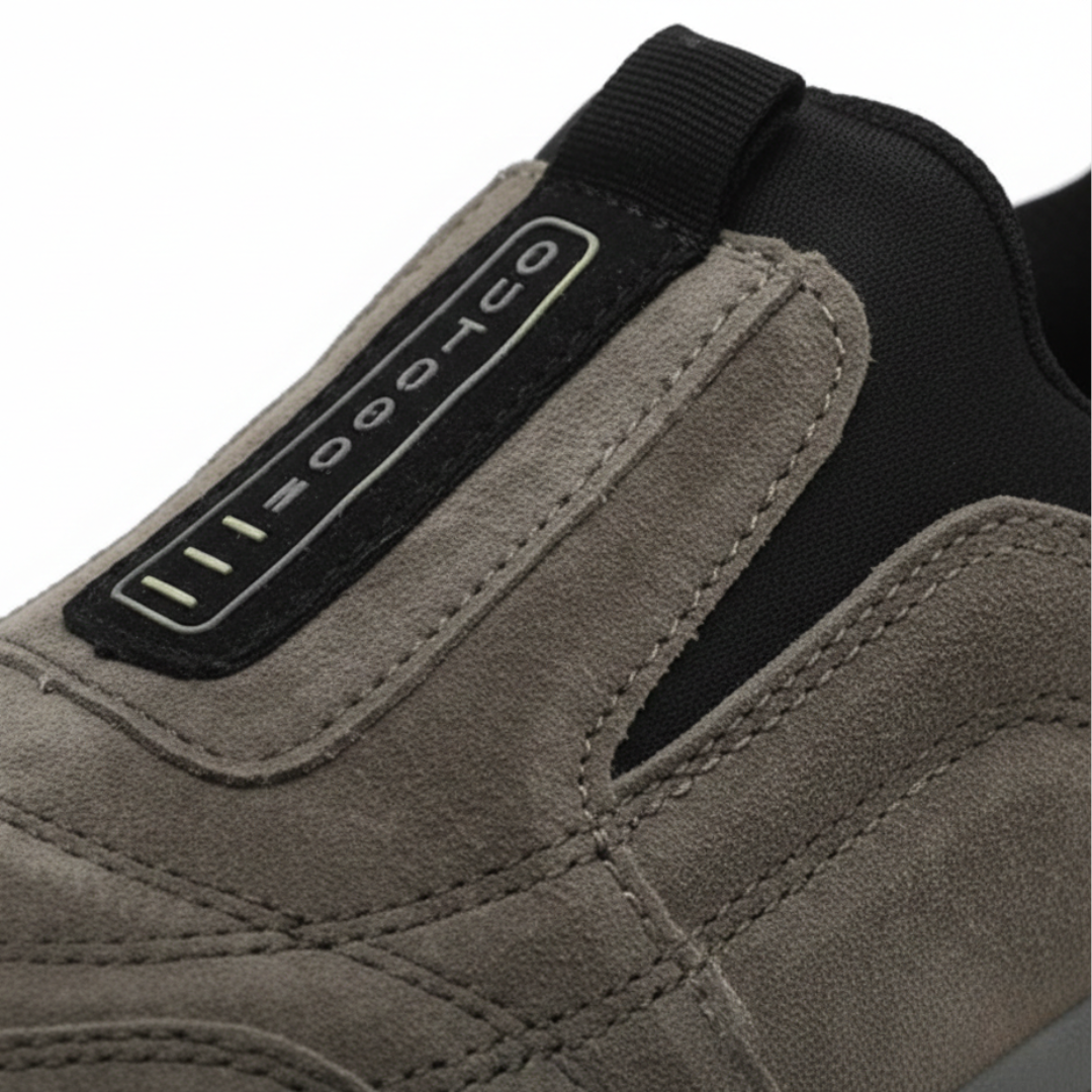 Chaussures de marche à enfiler pour hommes en daim synthétique orthopédique