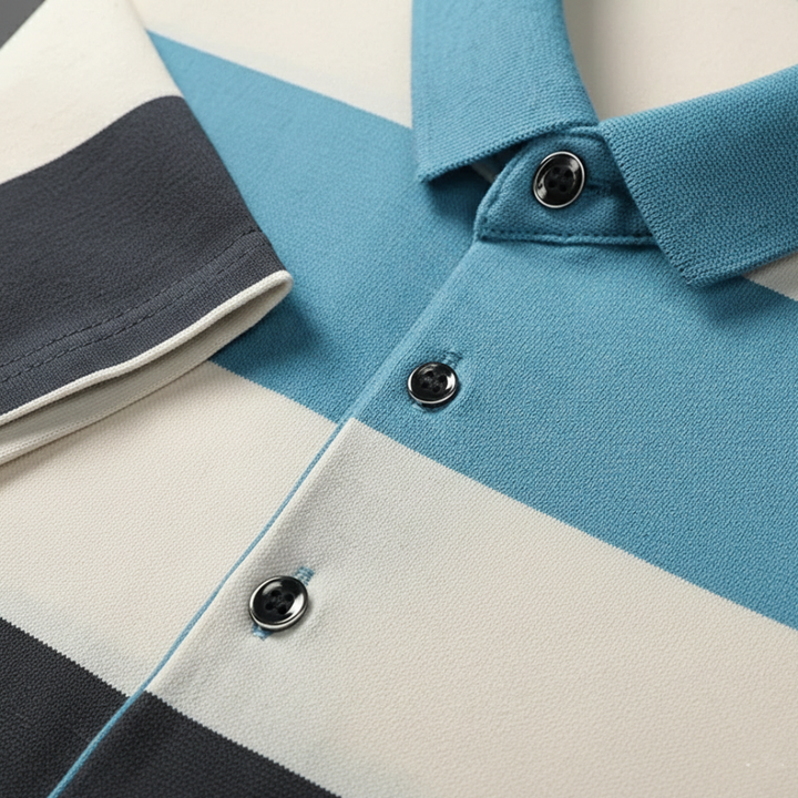 Polo rayé à manches courtes pour homme