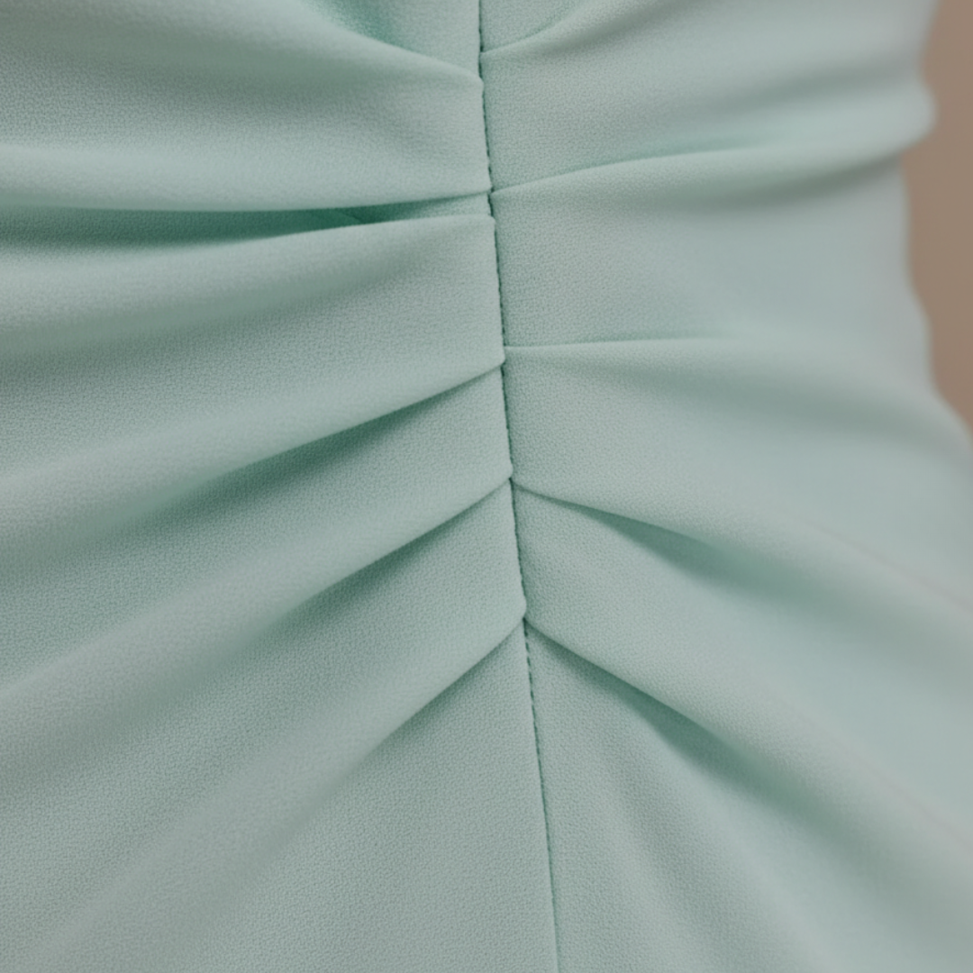 Vestido largo fruncido para mujer con cuello halter