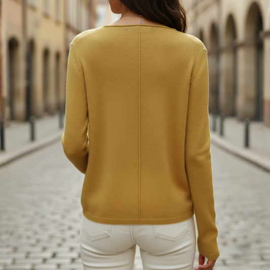 Cardigan en laine tricotée à manches longues pour femme avec boutons latéraux