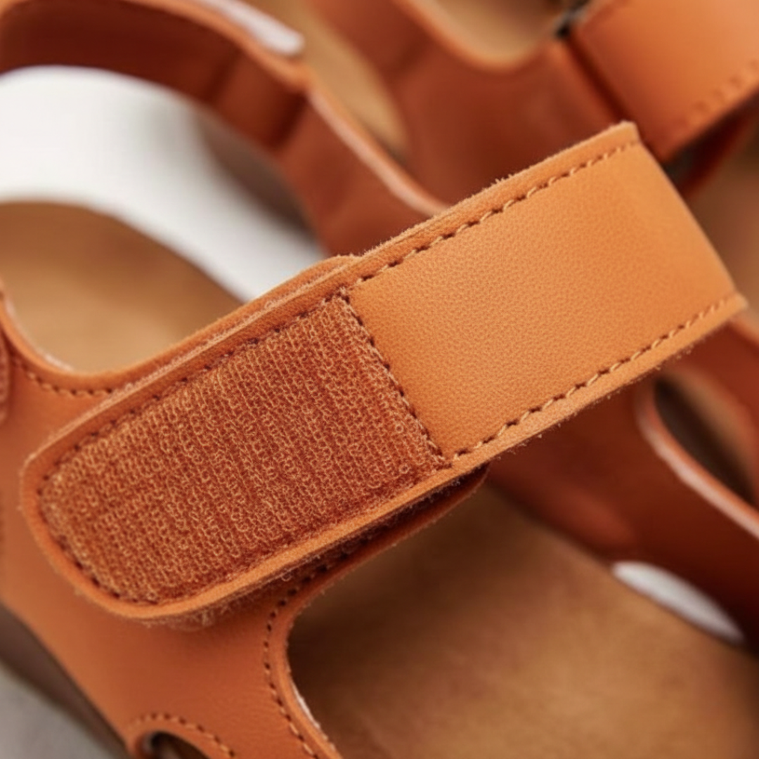 Sandalias ortopédicas para mujer con puntera cerrada y talón descubierto