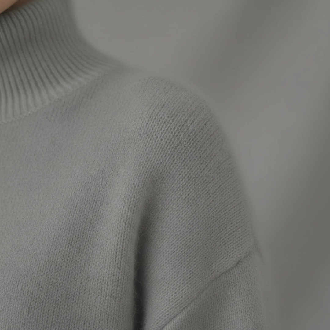 Suéter de cuello alto tejido oversize para mujer invierno