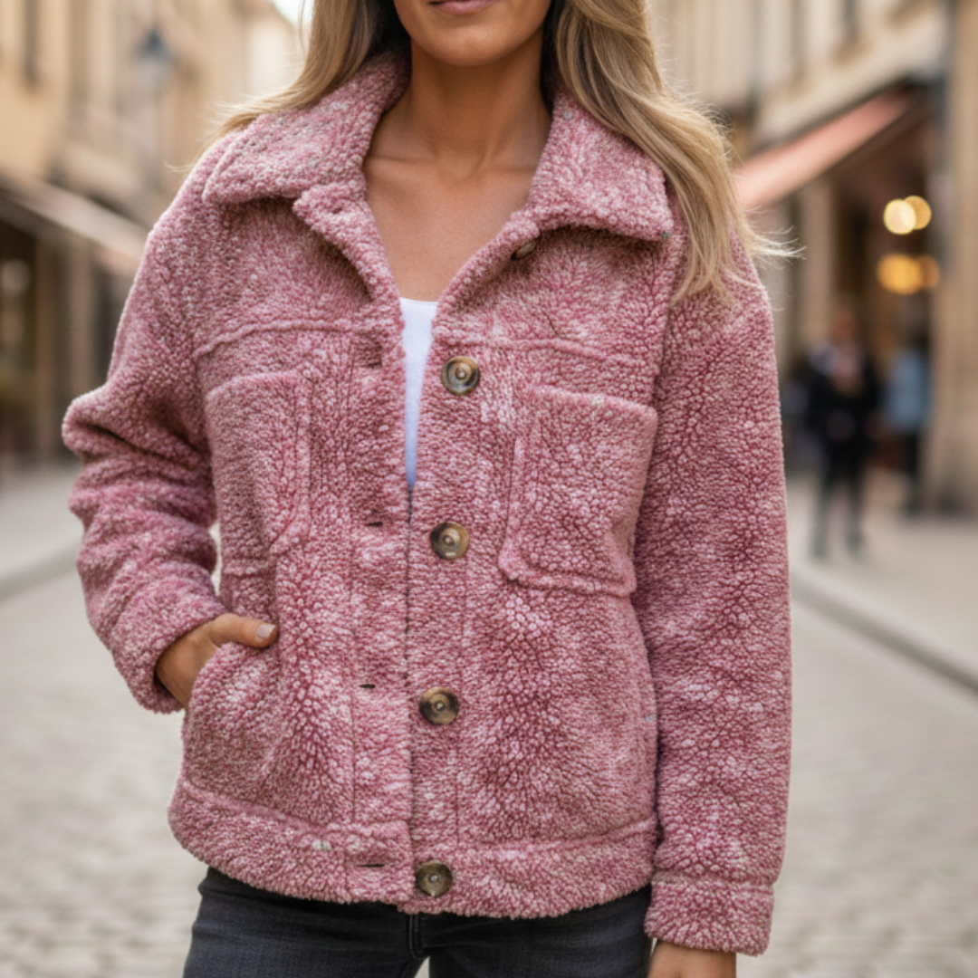 Women Autumn Jacket Button Front Polyester Coat