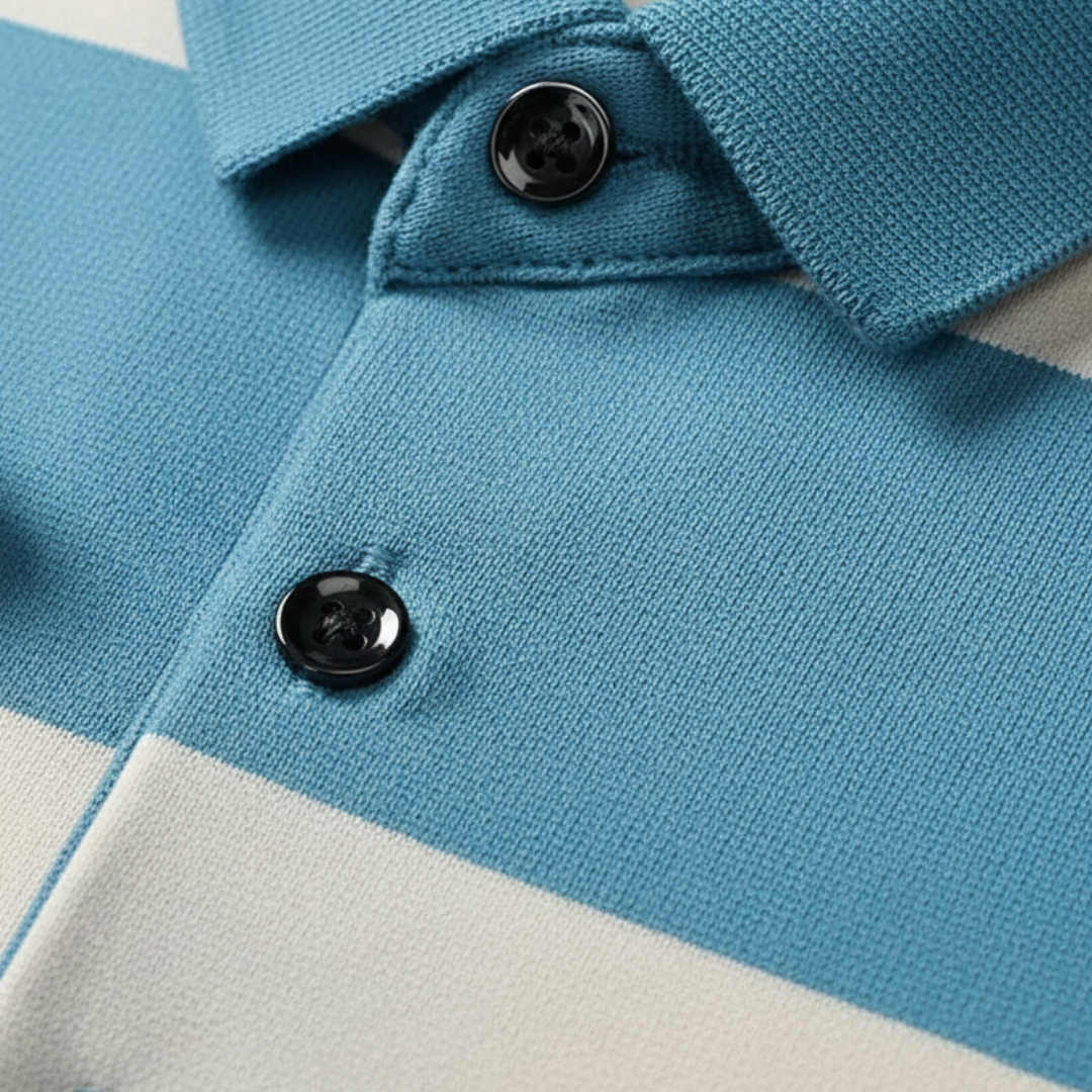 Polo rayé à manches courtes pour homme