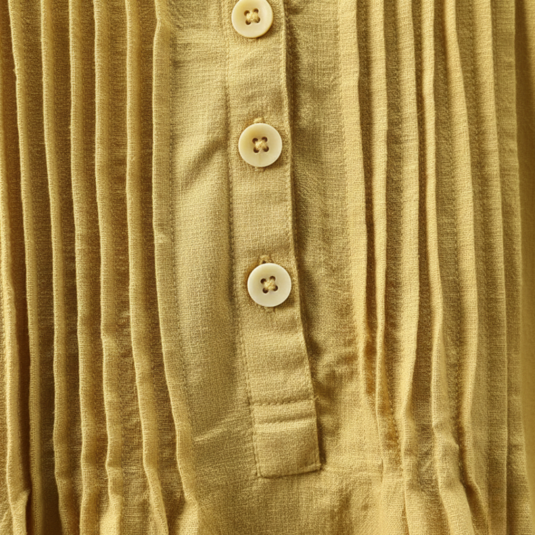 Tunic Blouse Pleated Pintuck Long Sleeve Relaxed Fit Womens