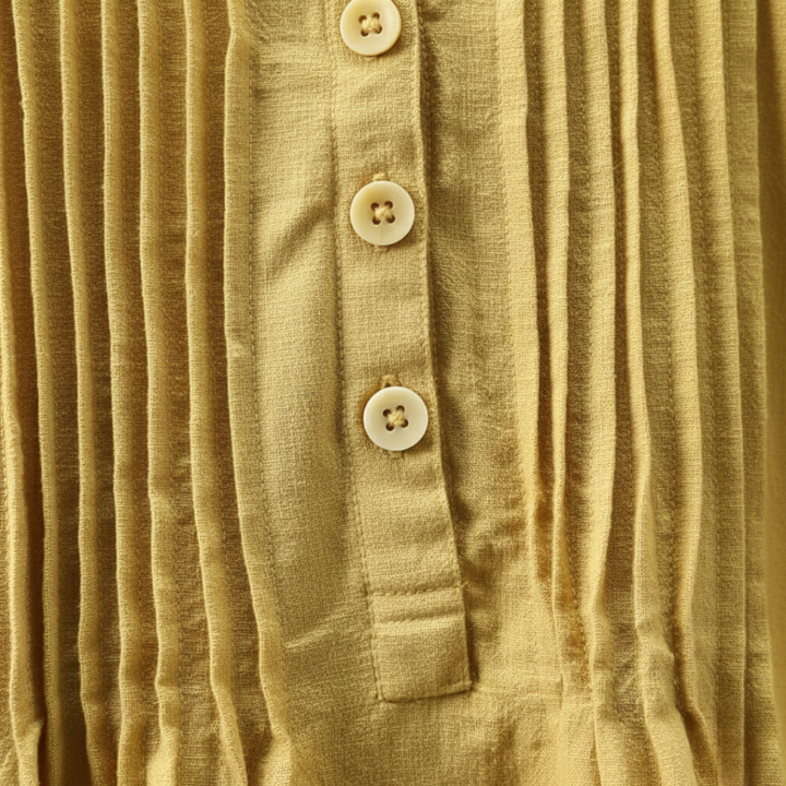 Tunic Blouse Pleated Pintuck Long Sleeve Relaxed Fit Womens