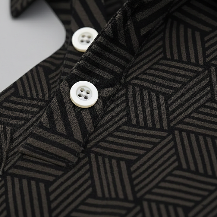 Polo tricoté pour homme à motif géométrique