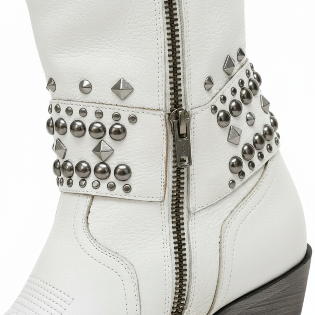 Cowboy Boots Knee-High Studded Orthopedic Womens