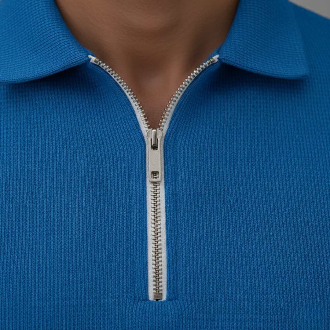 Conjunto de Polo y Pantalones Cortos para Hombre de Punto Texturizado