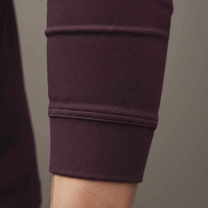 Men Tipped Long Sleeve Polo Shirt