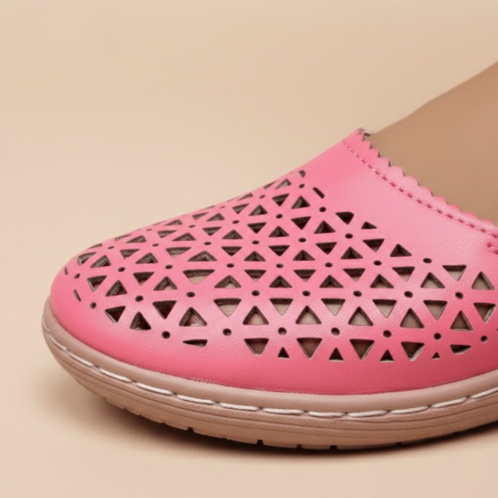 Zapatos ortopédicos sin cordones con recortes para mujer