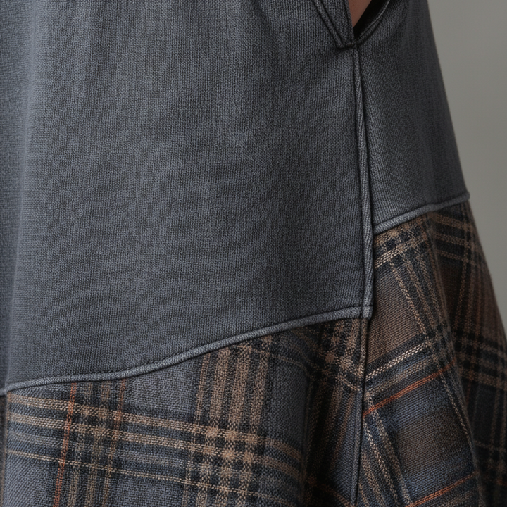 Women’s Long Dress in Mixed Fabric