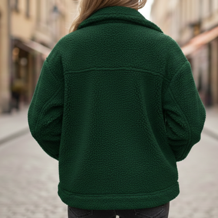 Women Autumn Jacket Button Front Polyester Coat