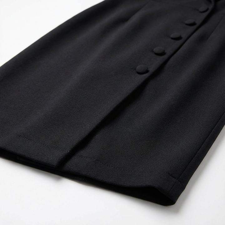 Robe midi femme style blazer à manches longues boutonnée coupe ajustée