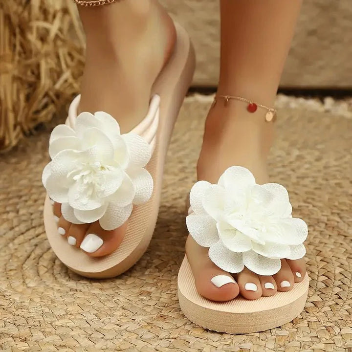 Women's Sandals Floral Slide Slip-On Open Toe Low Heel Casual