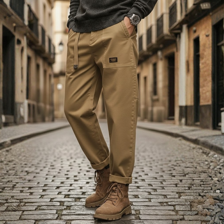 Cargo Pants Vintage Wash Cotton Relaxed Fit Mens