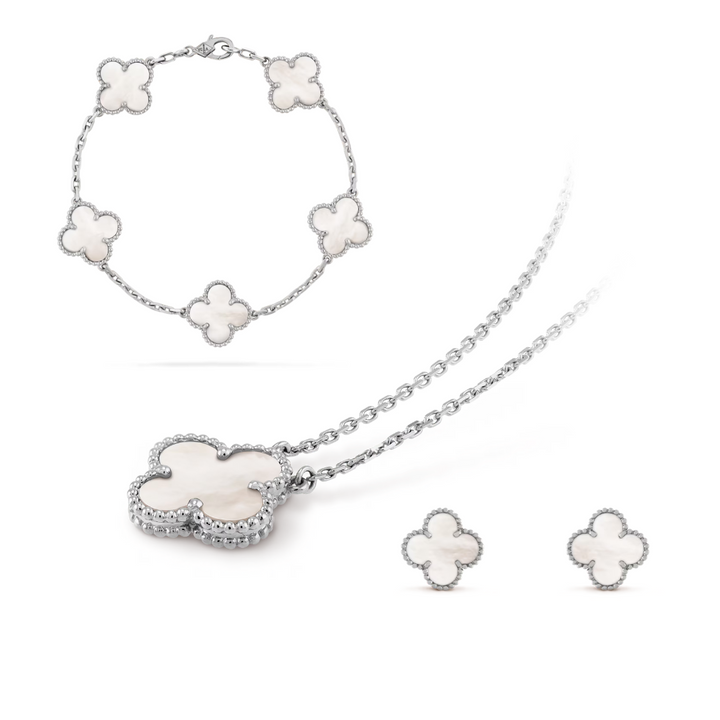 Women's Jewelry Set Stainless Steel Hypoallergenic Necklace Bracelet Earrings