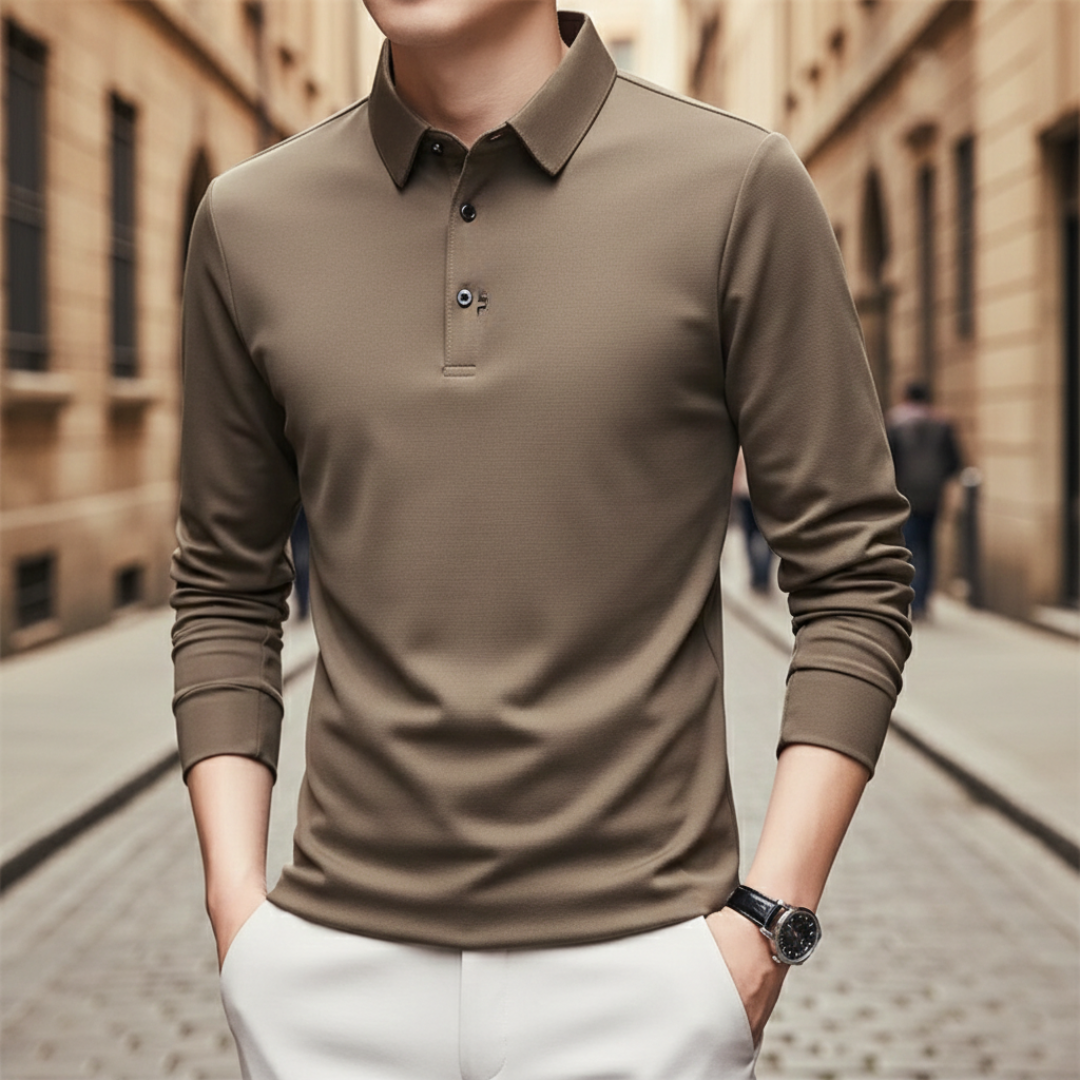 Polo à manches longues pour homme, à haute performance