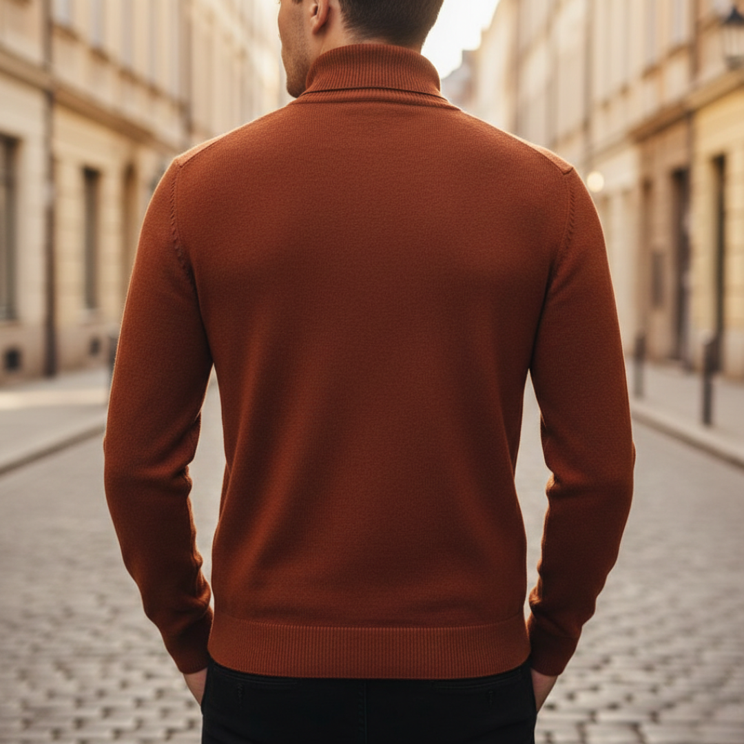 Suéter de cuello alto tejido para hombre