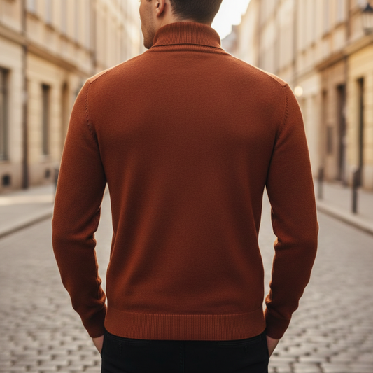 Suéter de cuello alto tejido para hombre