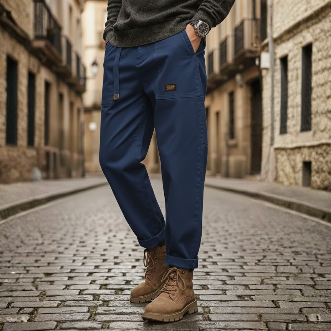 Cargo Pants Vintage Wash Cotton Relaxed Fit Mens
