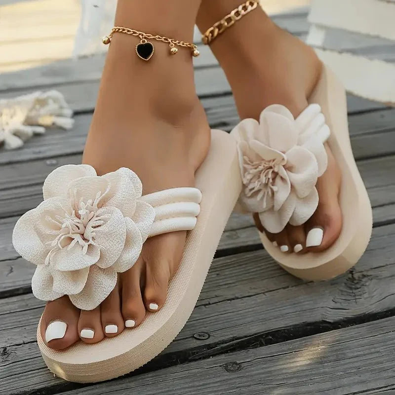 Women's Sandals Floral Slide Slip-On Open Toe Low Heel Casual