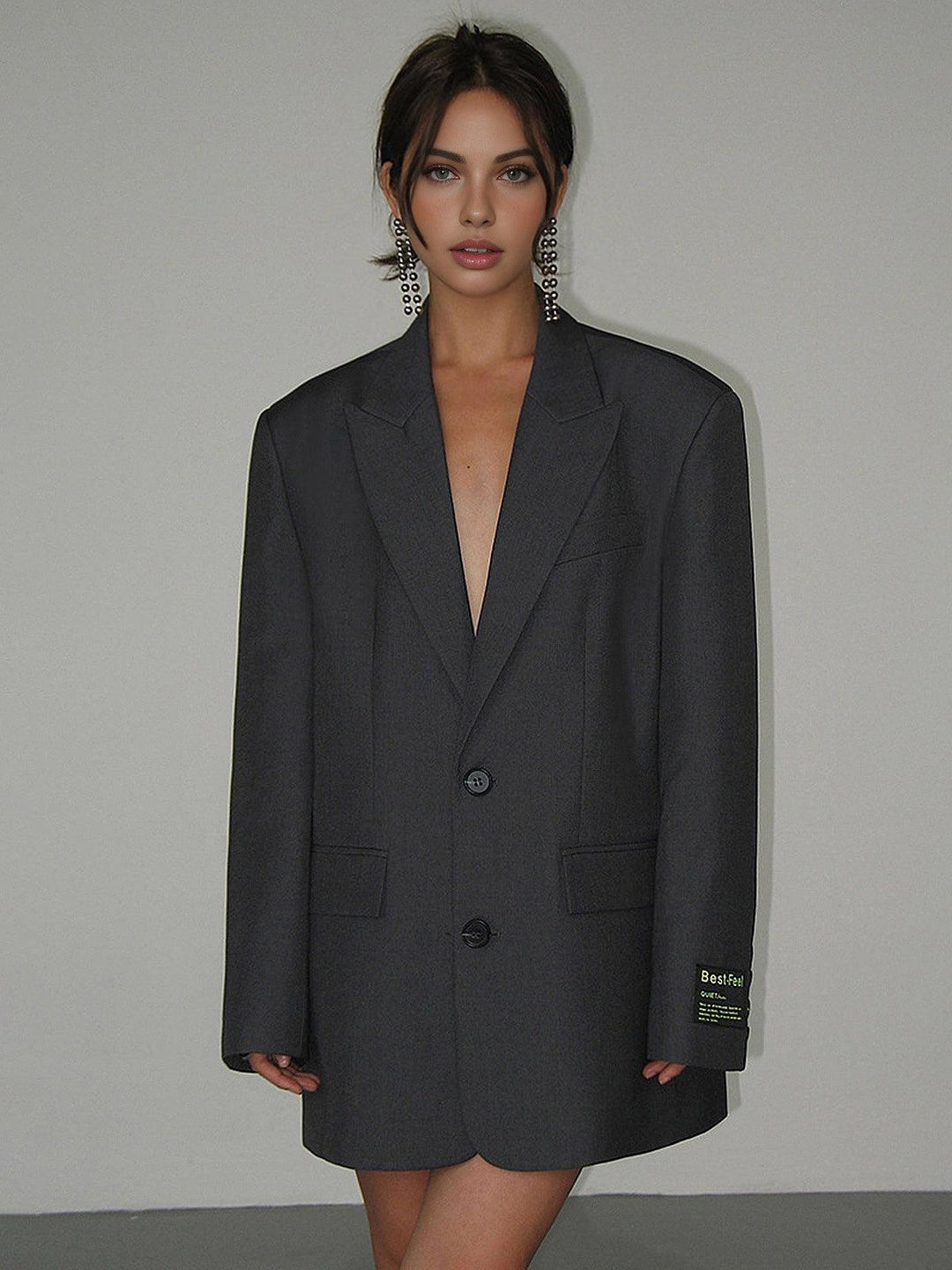 Women's Blazer Oversized Lapels Long Sleeve Fit