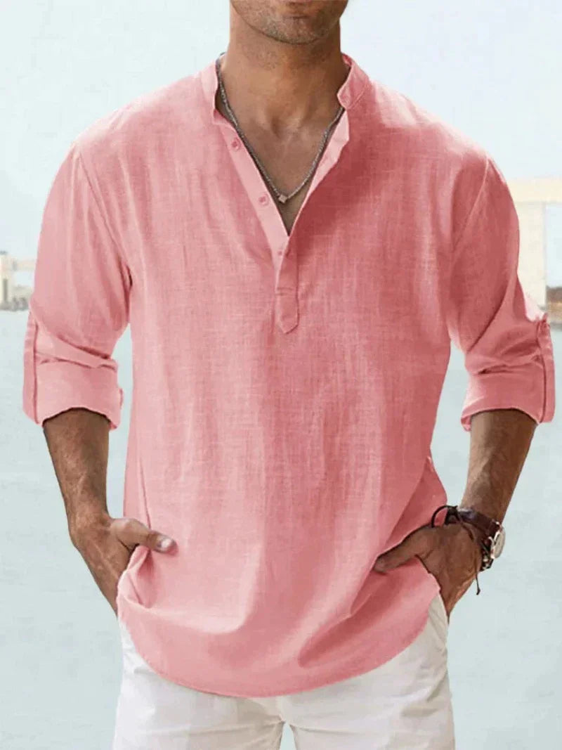 Chemise homme en lin sans manches à boutons, respirante, décontractée, pour la plage