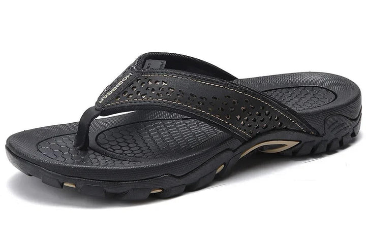 Chanclas para hombre de nobuk sintético, resistentes al agua, con soporte para el arco, plantilla acolchada y suela antideslizante – Casual para playa