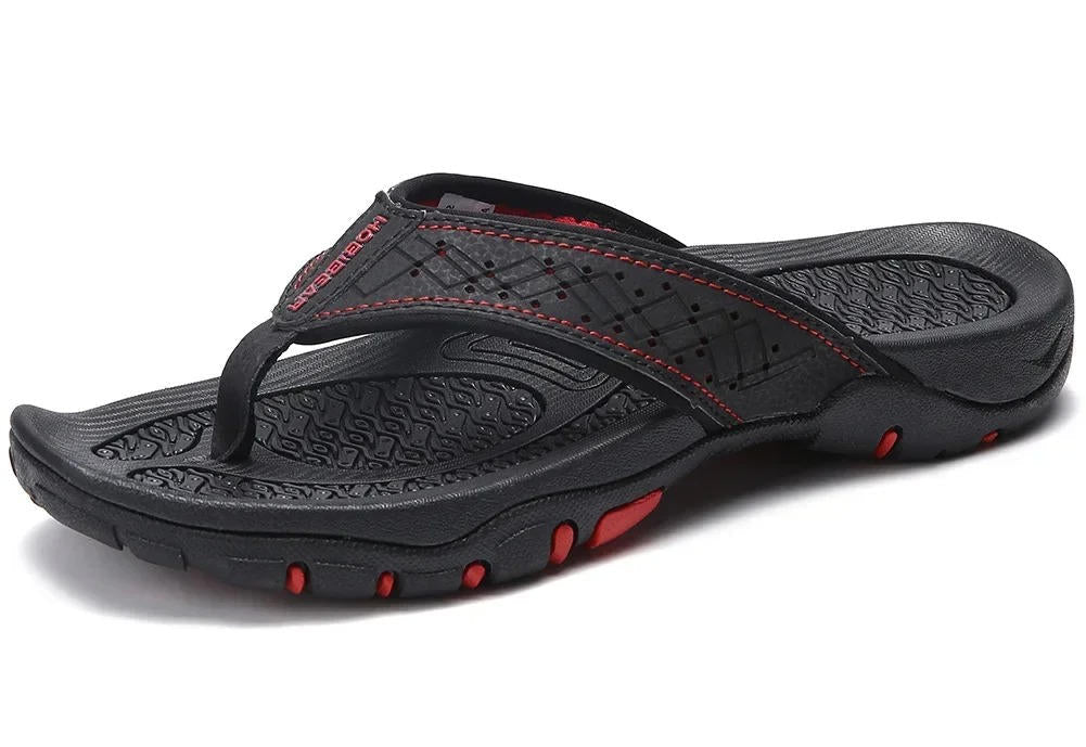 Chanclas para hombre de nobuk sintético, resistentes al agua, con soporte para el arco, plantilla acolchada y suela antideslizante – Casual para playa