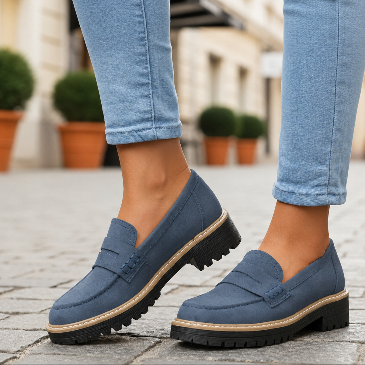 Mocasines ortopédicos para mujer con plantilla acolchada y ajuste ergonómico