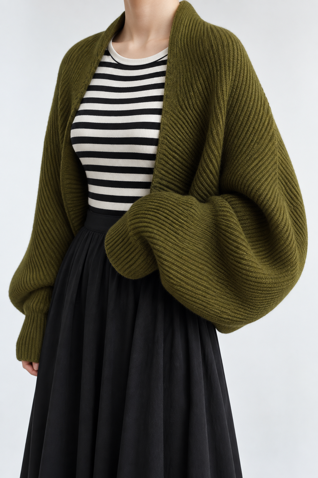 Women's Shrug Sweater Open-Front Long Sleeve Regular Fit
