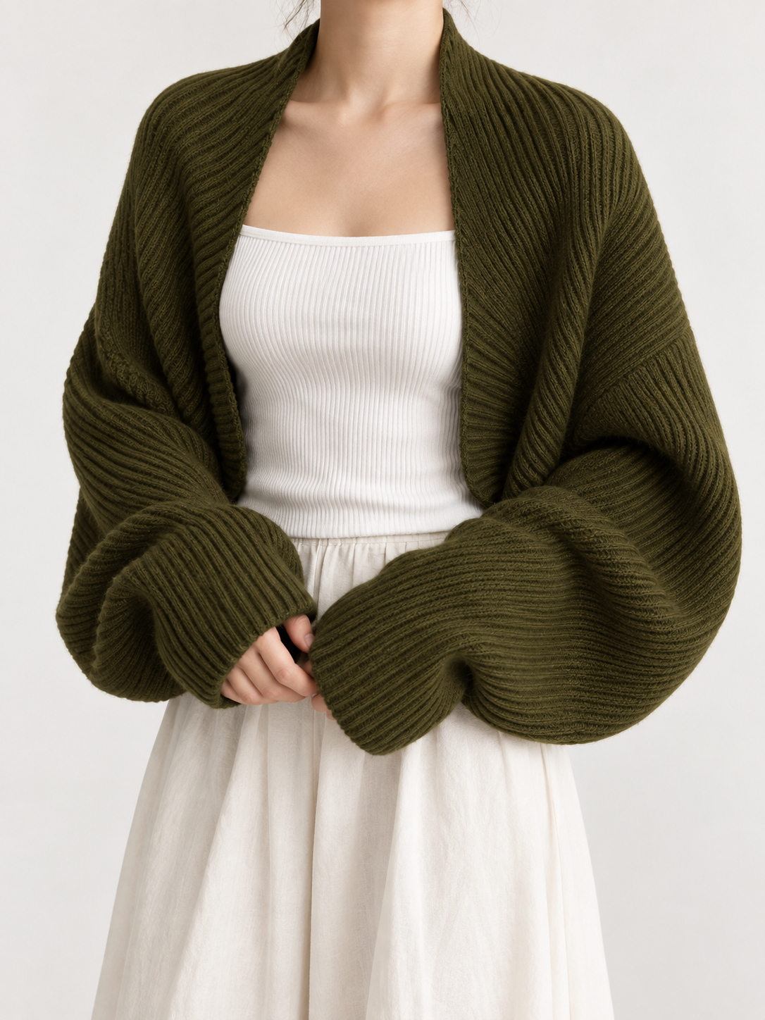 Women's Shrug Sweater Open-Front Long Sleeve Regular Fit