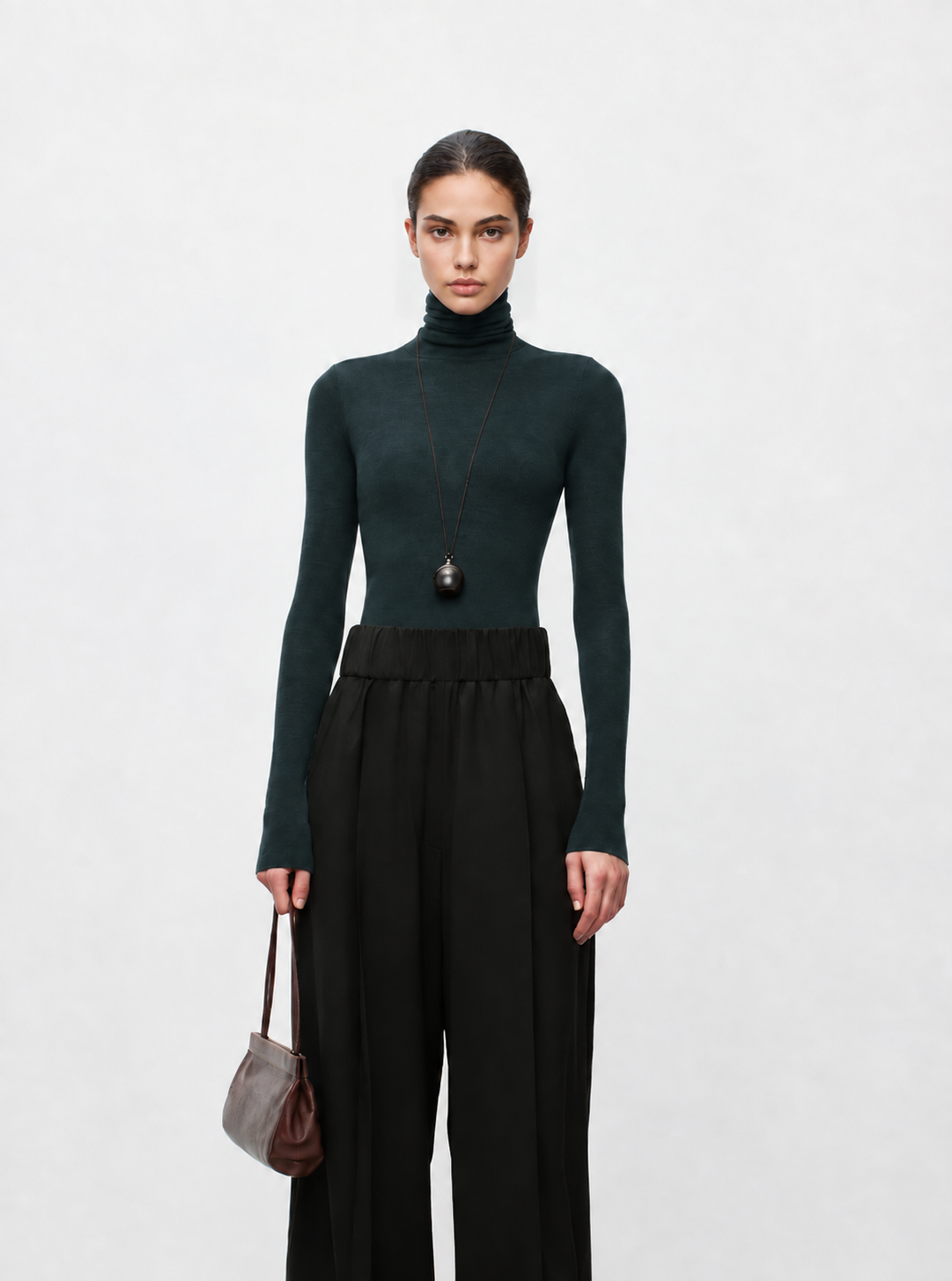 Women's Wool-Blend Turtleneck Sheer Sweater