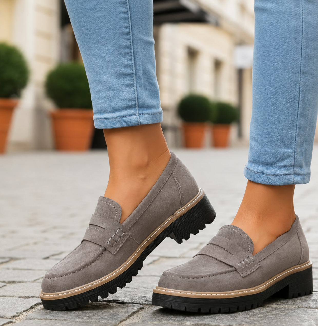 Mocasines ortopédicos para mujer con plantilla acolchada y ajuste ergonómico